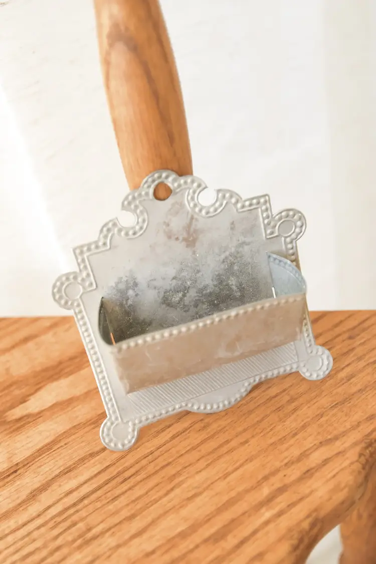 Antique Early American Embossed Tin Wall Match Holder Pocket Primitive Silver