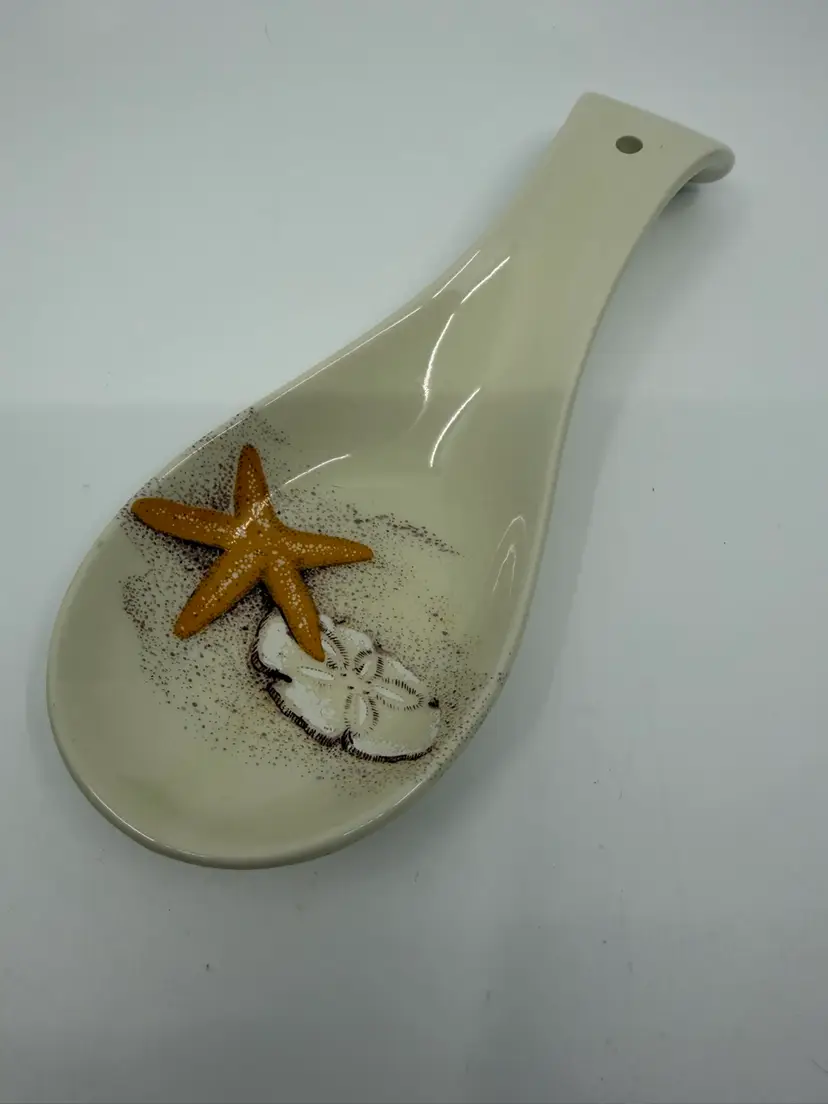 Vintage Nautical Otagiri Spoon Rest Starfish & Sand Dollar Japan