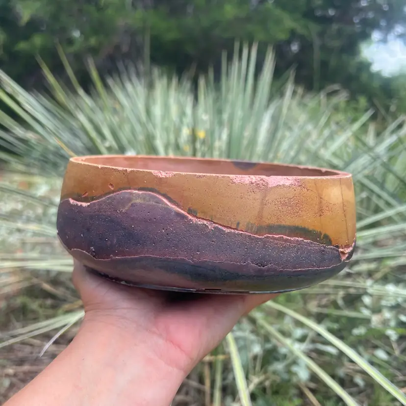 7” Landscape Concrete Bowl Planter