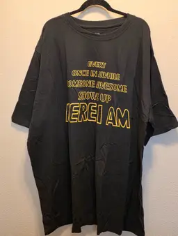 Men's Big And Tall Novelty T-Shirt By Kingsize Black Yellow 5XLT