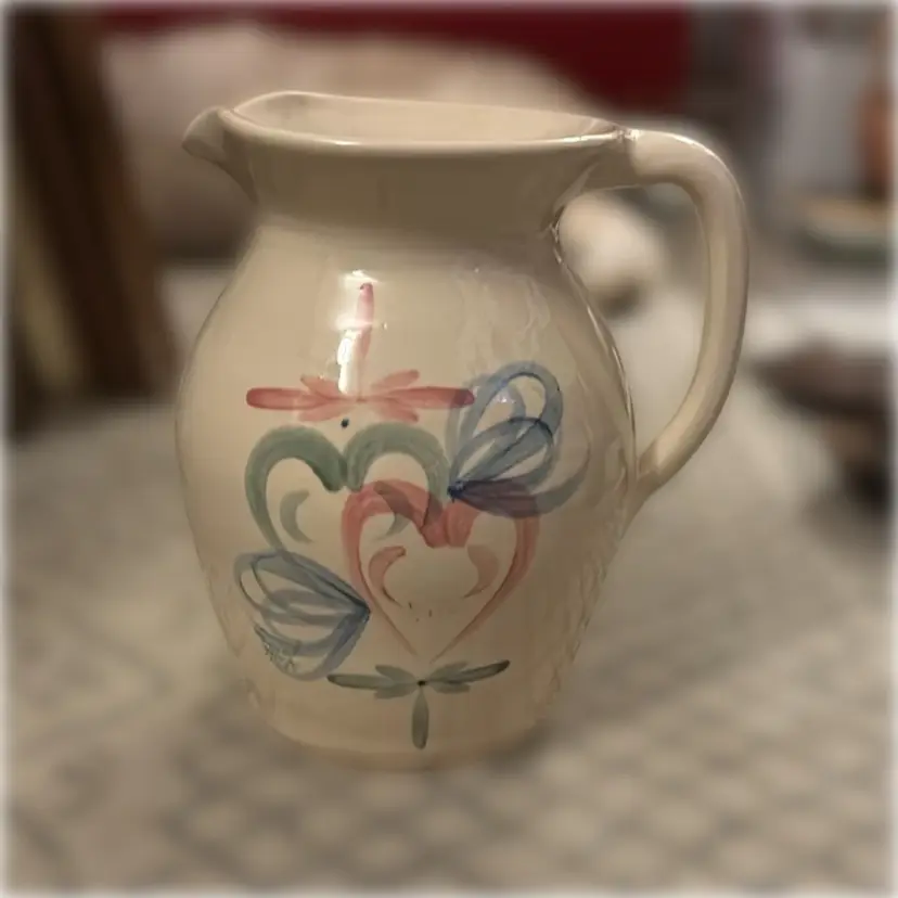 Vintage Handcrafted Ellis Prod. Pottery Pitcher - Signed Marshall, TX