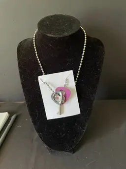 #164 11" Guitar Pick Charm Necklace