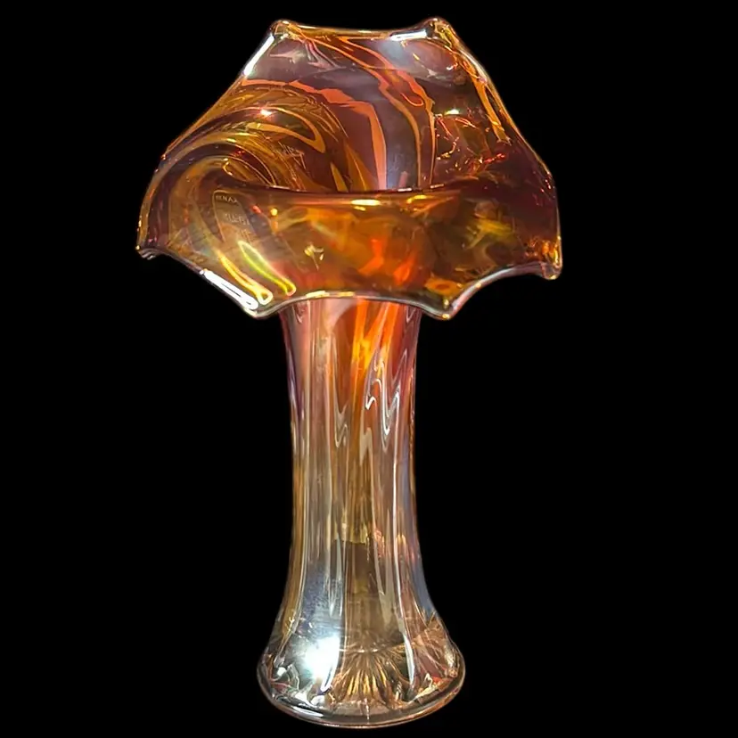 Vintage Imperial Carnival Jack In The Pulpit Glass Vase
