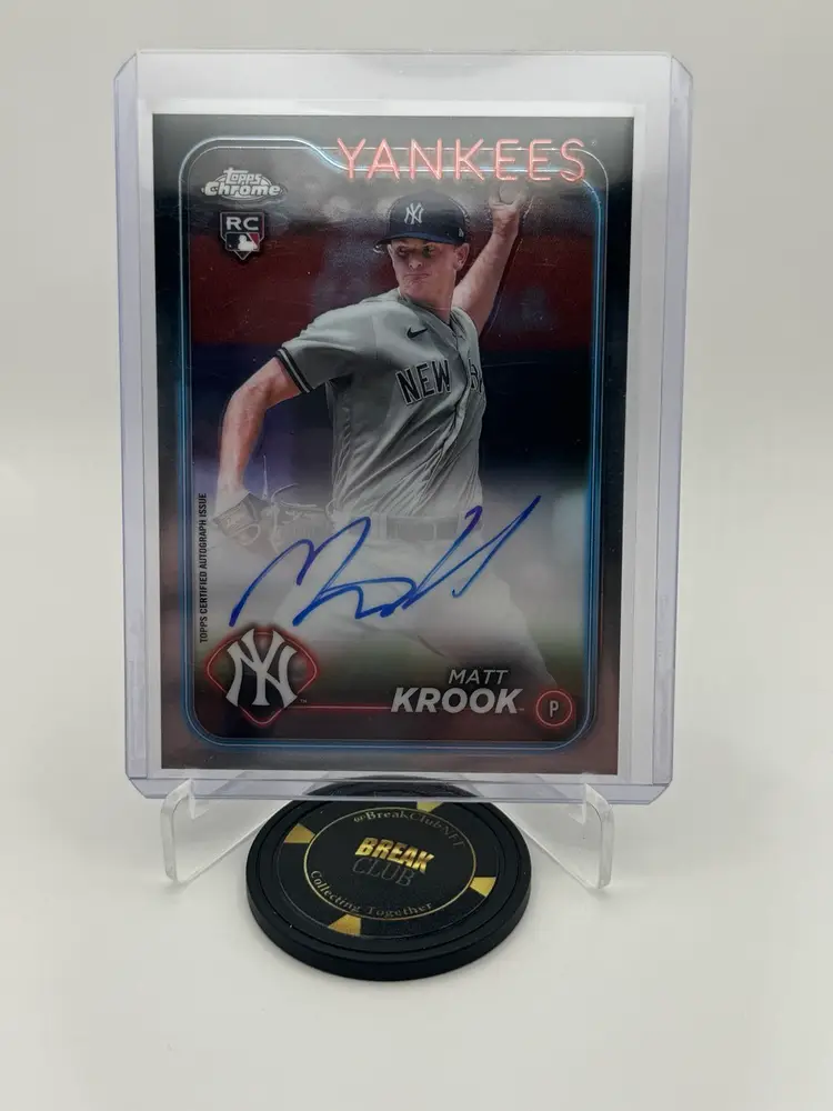 Matt Krook RC Auto 2024 Topps Chrome - New York Yankees