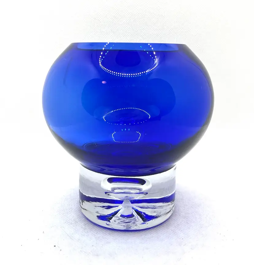 Block Stockholm cobalt blue glass votive candle holder or small vase