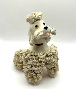 Vintage Ceramic Spaghetti Poodle Figurine 1950’s Japan 4” x 3” x 4.5”