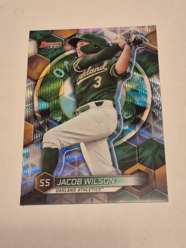 Jacob Wilson 2023 Bowman's Best Wave Refractor #TP-9 Athletics