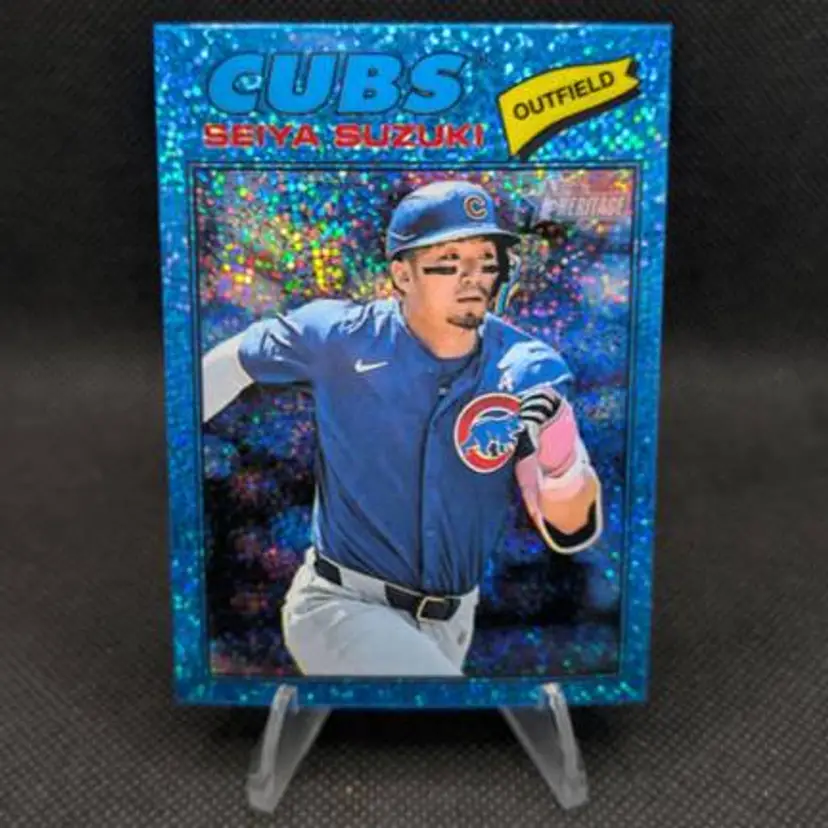 2026 Topps Heritage Seiya Suzuki Blue Sparkle #241 - Chicago Cubs