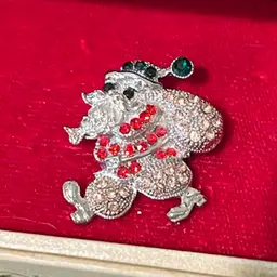 Santa Rhinestone Brooch