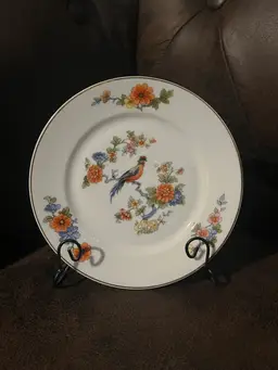 Czechoslovakian Bird And Floral Design Plate