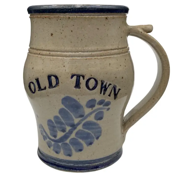 Vintage Westerwald Pottery/Phil Schaltenbrand, Salt Glaze Tankard, "Old Town"