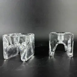 Timo Sarpaneva 'Ri-Jalka' glass Napkin candle holders