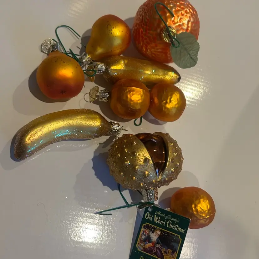 Set Of 8 Old World Christmas Ornaments ( Was 9 As Indicated In Photo But Unfortunately I Broke One 😢)