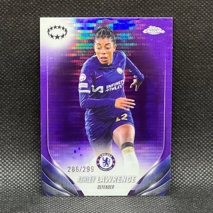Ashley Lawrence 2023/24 Topps Chrome UEFA Women Purple Refractor /299 Soccer Card