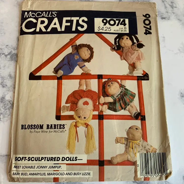 1984 McCalls Blossom Babies Doll Pattern Doll and Cloths Cabbage Patch Knock off