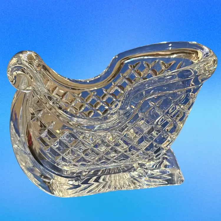 Vintage Crystal Santa Sleigh