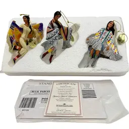 Vintage Ashton-Drake Galleries Fancy Shawl Dancers Ornaments Set #4 New In Box 4.75”