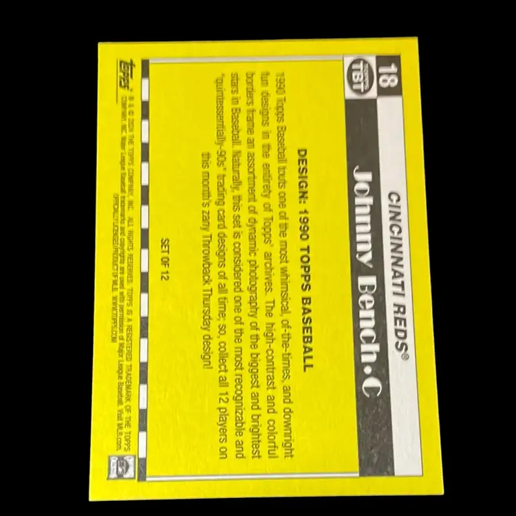 2024 Johnny Bench, Topps TBT, Cincinnati Reds