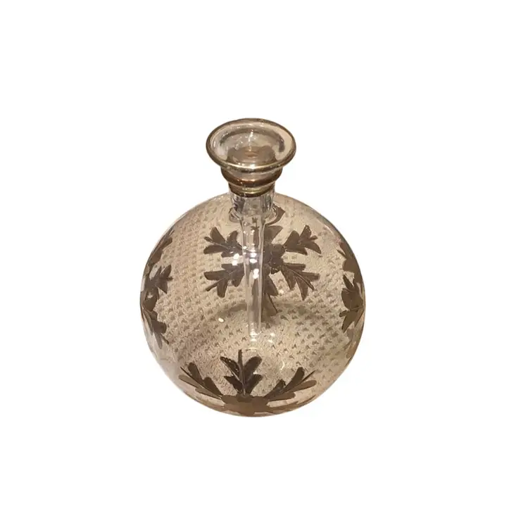 Glass Where Perfume Bottle Gold Like Snowflakes
