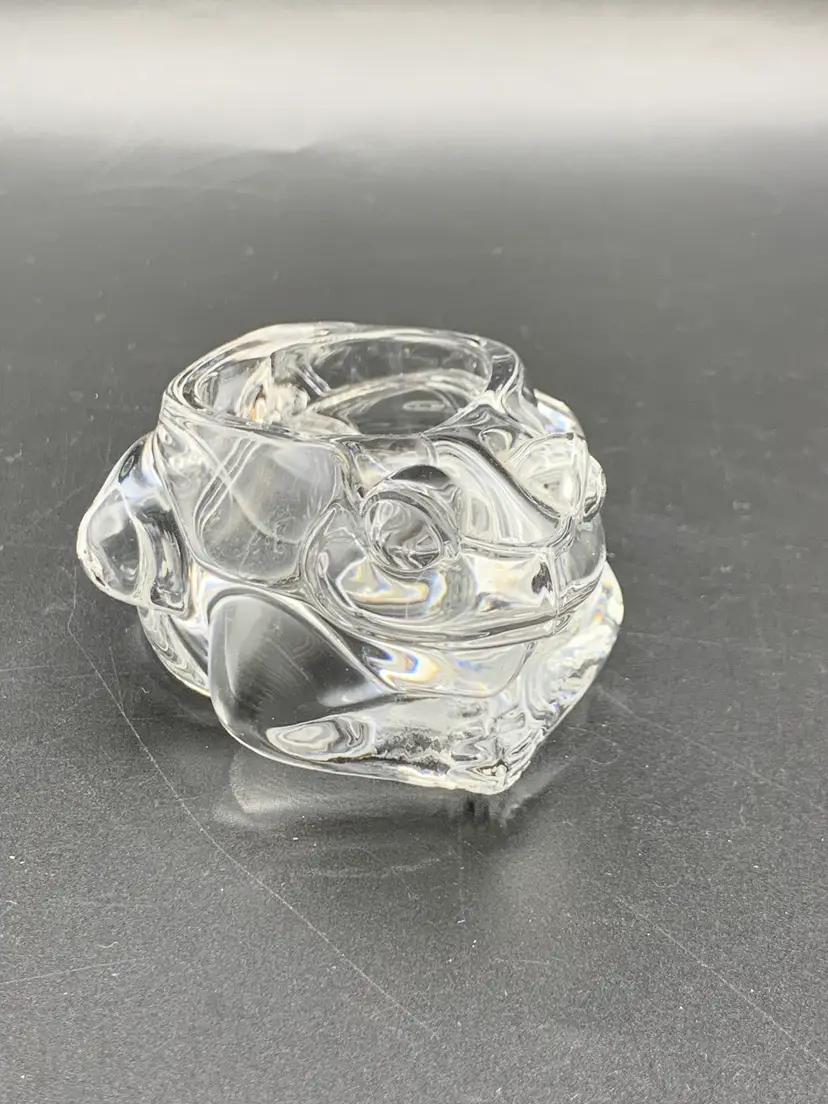 #20 - Vintage Indiana Glass Clear Frog Votive Tea Light Candle Holder 4”