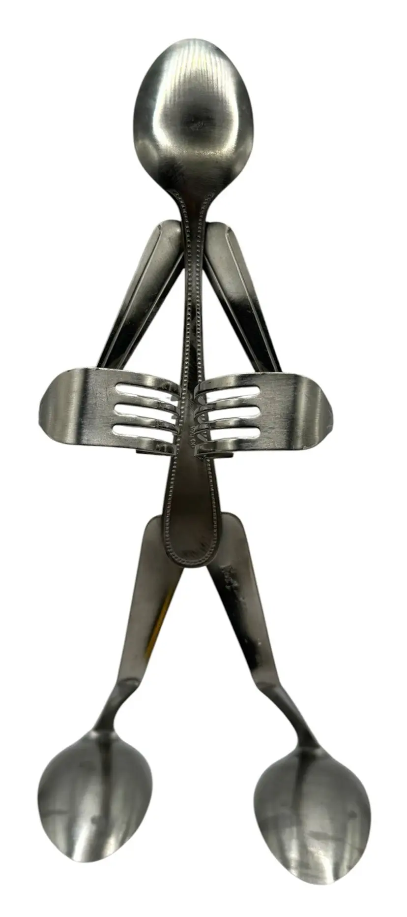 Forked Up Art Sculpture Silverware Tableware Fork Spoon Man Salt Pepper Holder