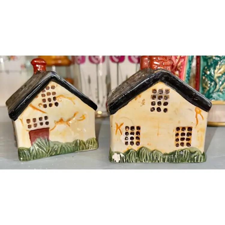 Block Cottage Salt And Pepper Shakers