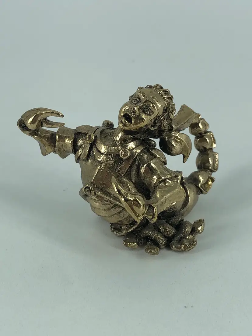 Unique Bronze Mini Scorpion Armored Man Figurine