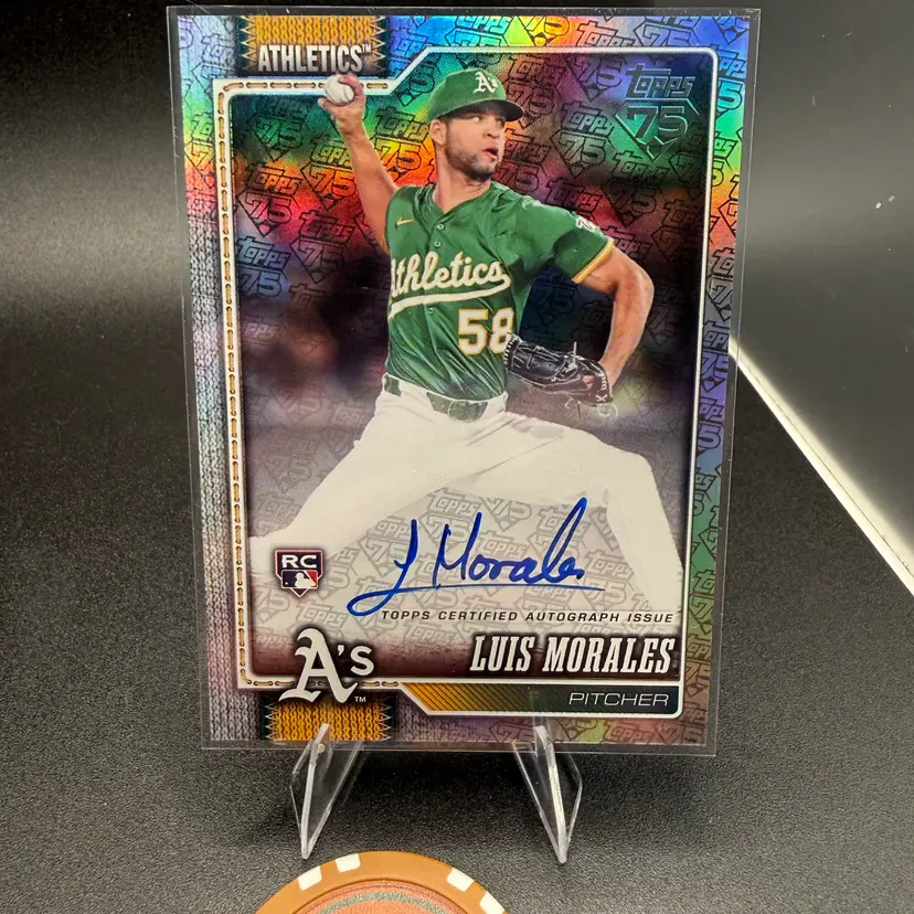 Luis Morales On Card Auto #35/75 Topps Series 2 Athletics