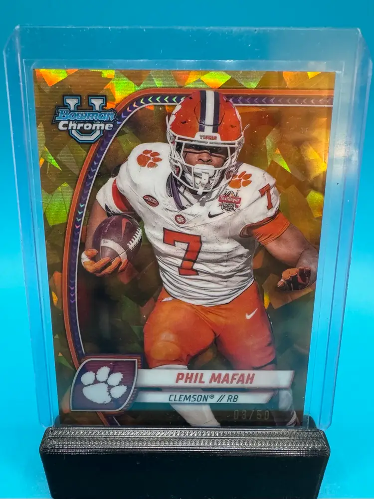 Phil Mafah Bowman Sapphire Gold Refractor /50 Dallas Cowboys