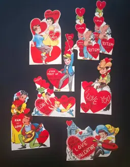 Vintage 1950-60's Original "Love" Valentines Preowned UNUSED Lot of 8