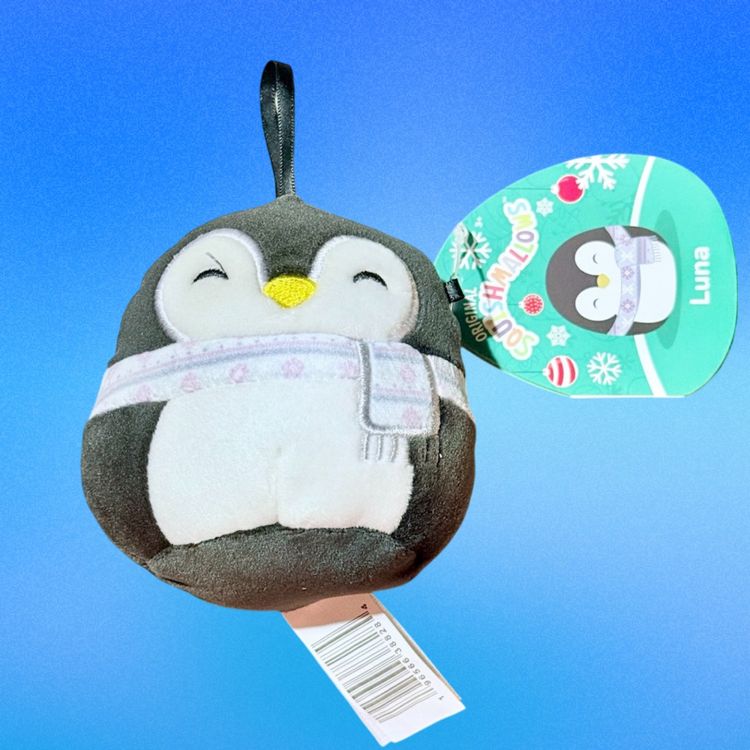 Luna the Penguin with Scarf Squishmallow Plush Christmas Ornament NWT (KK)