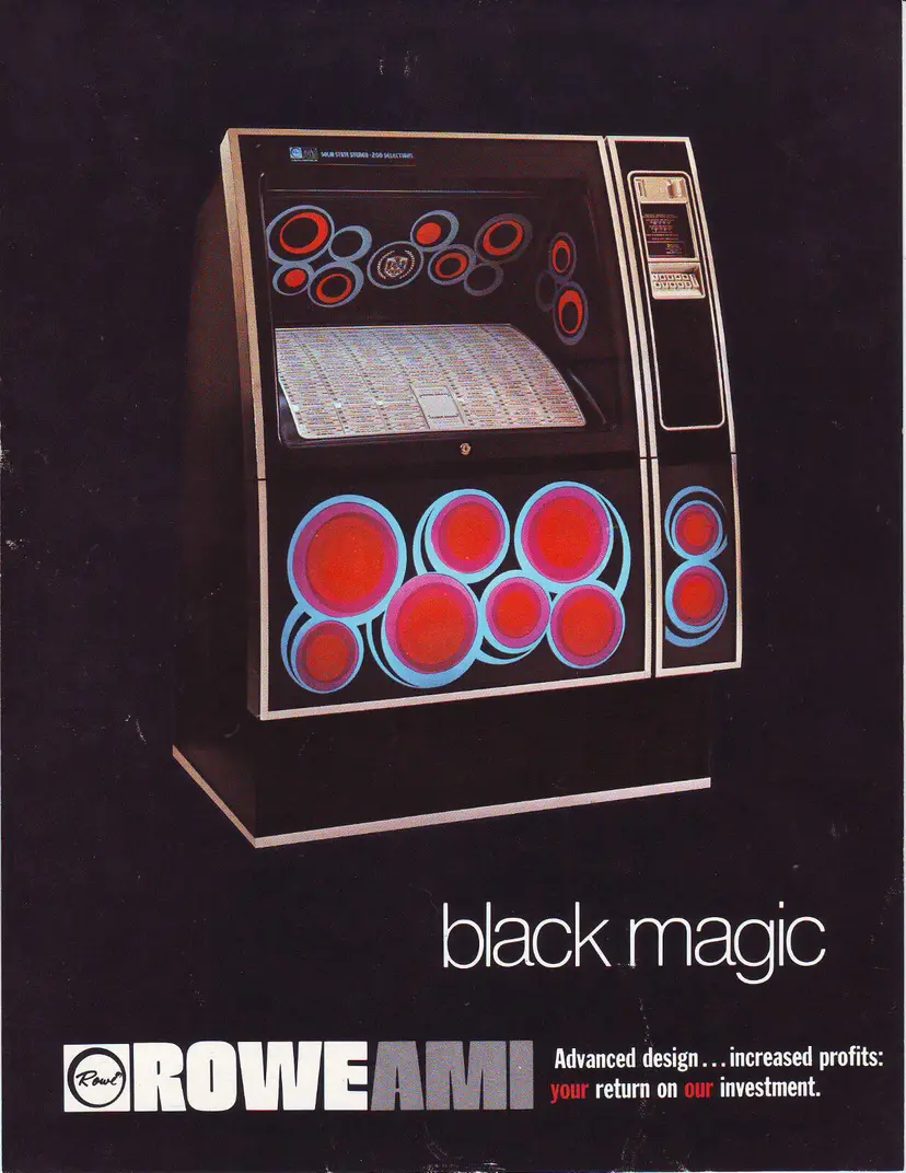 ROWE AMI BLACK MAGIC R-82  ORIGINAL JUKEBOX FLYER ADVERTISING BROCHURE 1978