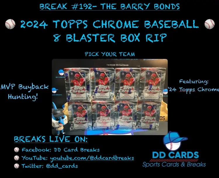 8/9- 2024 Topps Chrome Baseball 8 Blaster Rip