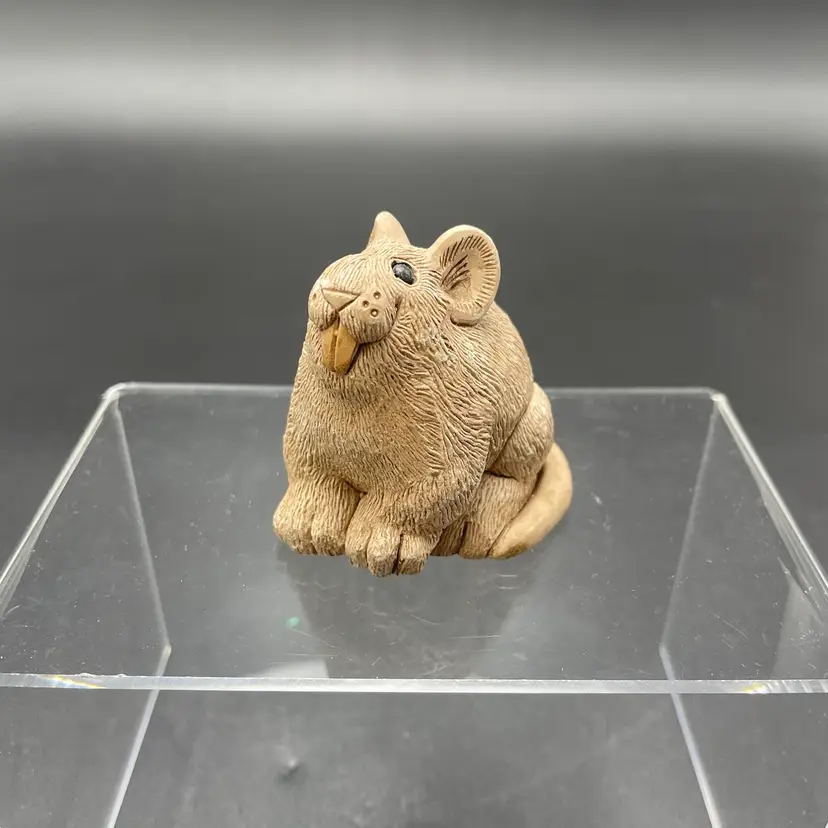 Miniature Carved Stone Rodent Mouse Rat Figurine