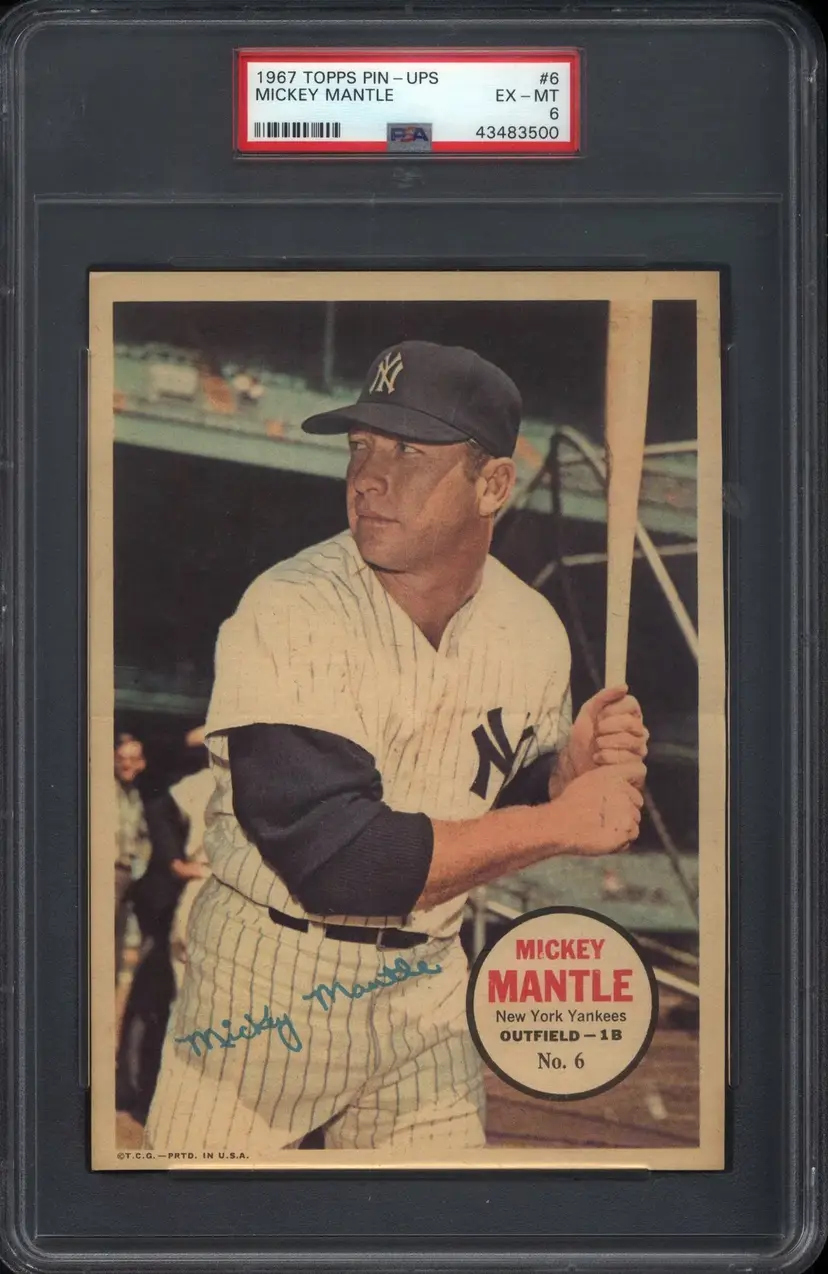 1967 Topps Pin-Ups Mickey Mantle Card