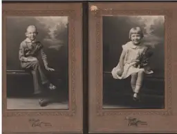 Vintage Photograph Brother And Sister Studio Portrait Circa 1930s 1940s