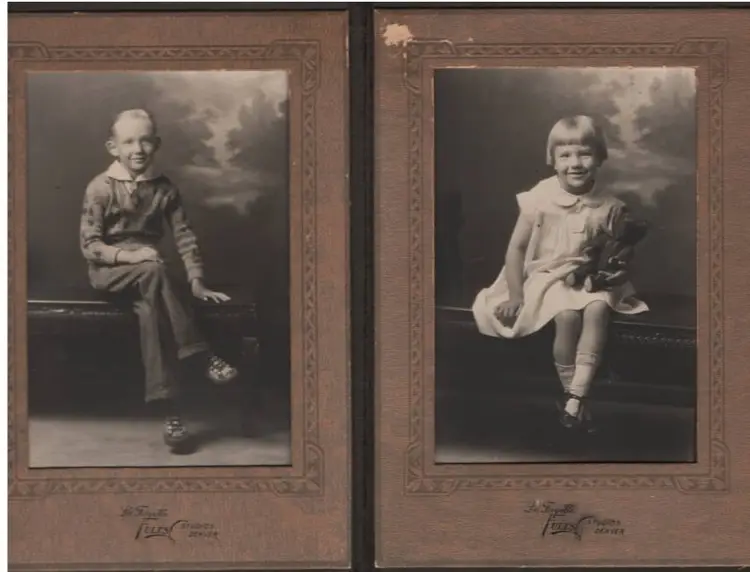 Vintage Photograph Brother And Sister Studio Portrait Circa 1930s 1940s