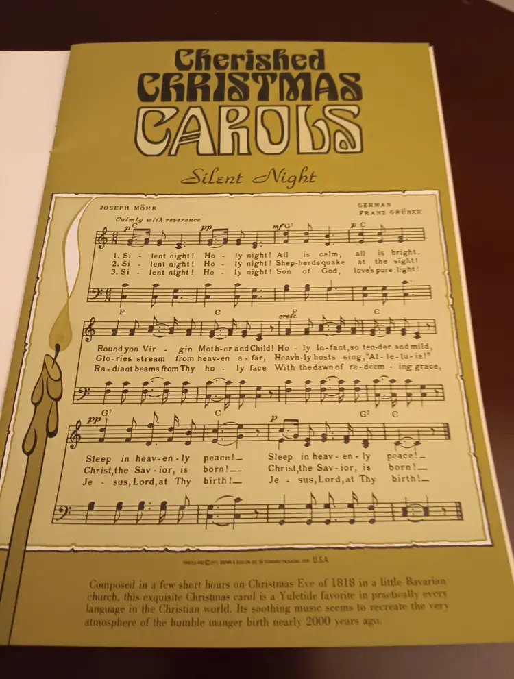 1971 Cherished Christmas Carols Songbook Mellon Bank