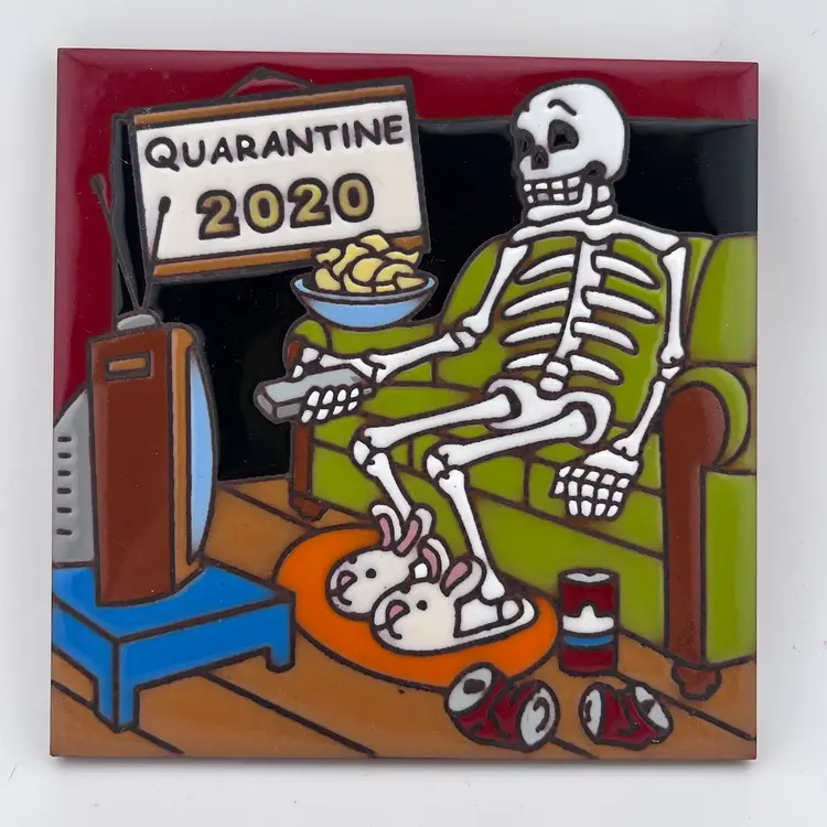 Hand-N-Hand Designs Earthtones Tile Trivet “Quarantine 2020” 🤣 6”x6”