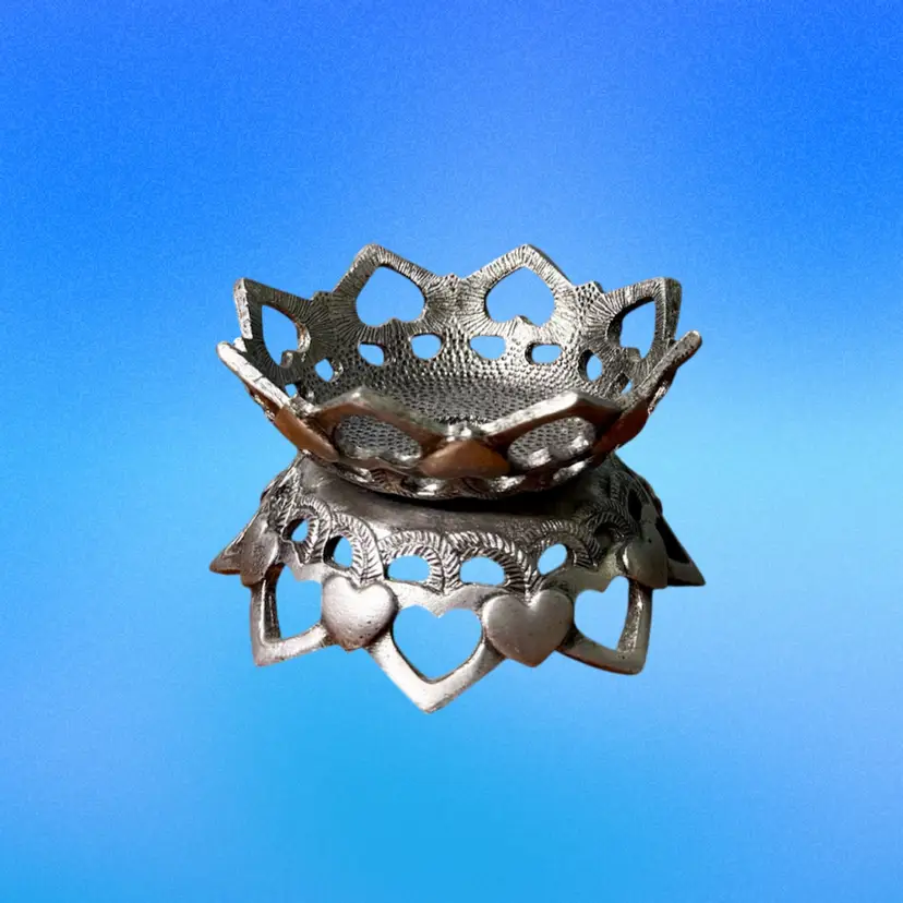 Vintage '86 METZKE Pewter Stand | Candle Holder Crystal Stand