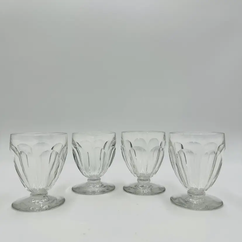 BACCARAT France Crystal Tallyrand White Wine 3 3/8” Set 4 Pieces Cordial Glasses