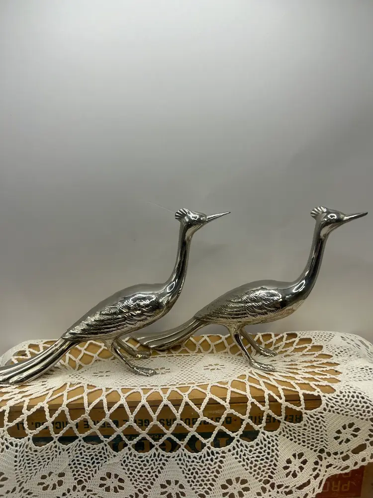 Pair Of Art Deco Birds Of Paradise 9x4