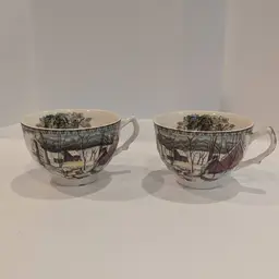 Johnson Bros The Friendly Village Ice House Tea Cups - Set of 2