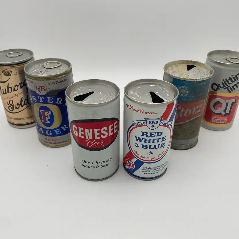 Collectible Beer Can Bundle - Vintage Mixed Brand Six Pack #9 - 1970's-1980's
