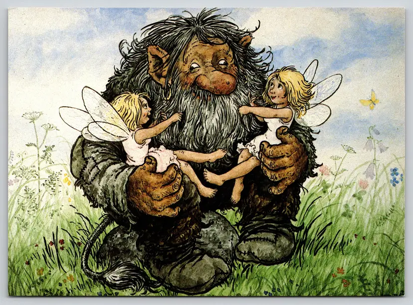 Postcard The Life of Trolls - Trollslandor #23 Trolls with Fairies - 8924