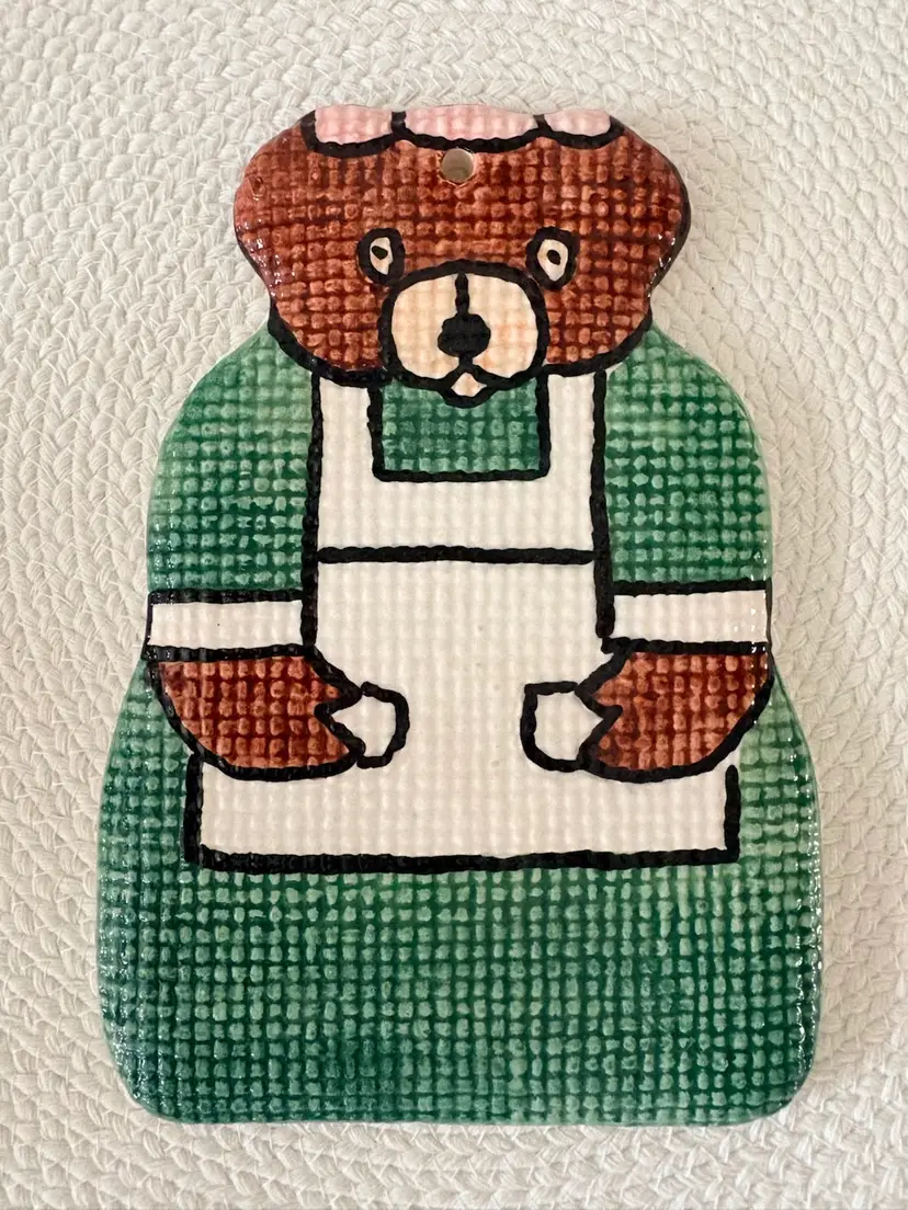 Vintage Shafford Teddy Bear ceramic wall plaque or Spoon Rest.