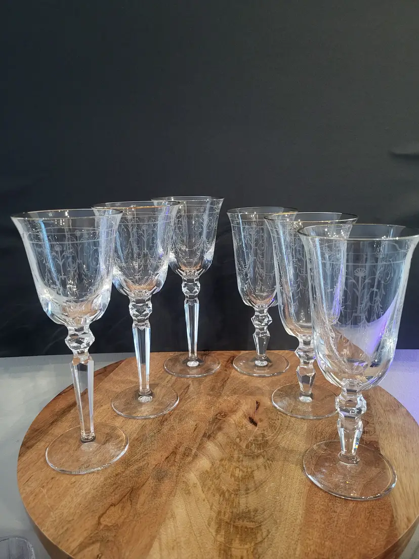 Waterford Crystal CHARLEMONT Water Goblet And Wine Glass x 6