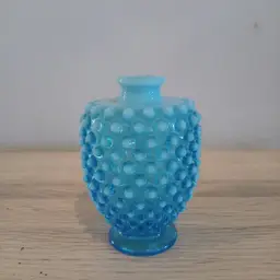1-4 Vintage Blue Fenton Hobnail perfume bottle (NO STOPPER)