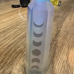 Phases Of The Moon Obelisk- Beautiful Rainbow Iridescent - Glows!