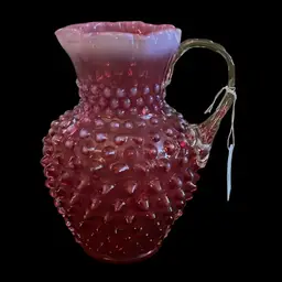 Fenton Hobnail Cranberry Opalescent Pitcher
